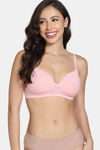 Zivame Padded Non Wired 3/4th Coverage T-Shirt Bra - Powder Pink — thumbnail 1